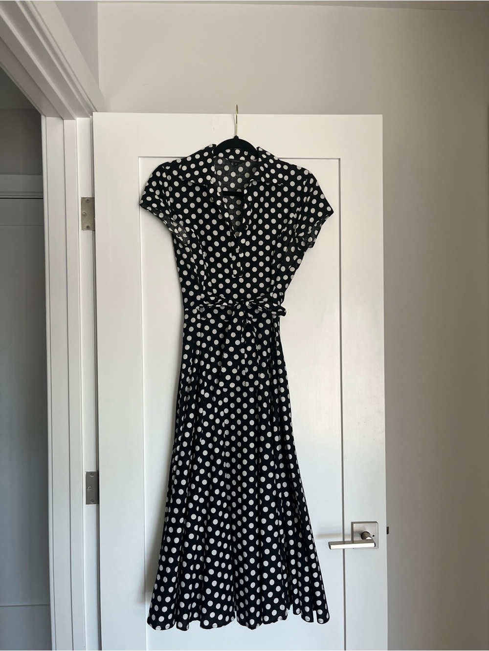 Black & White Polka Dot Dress with tie